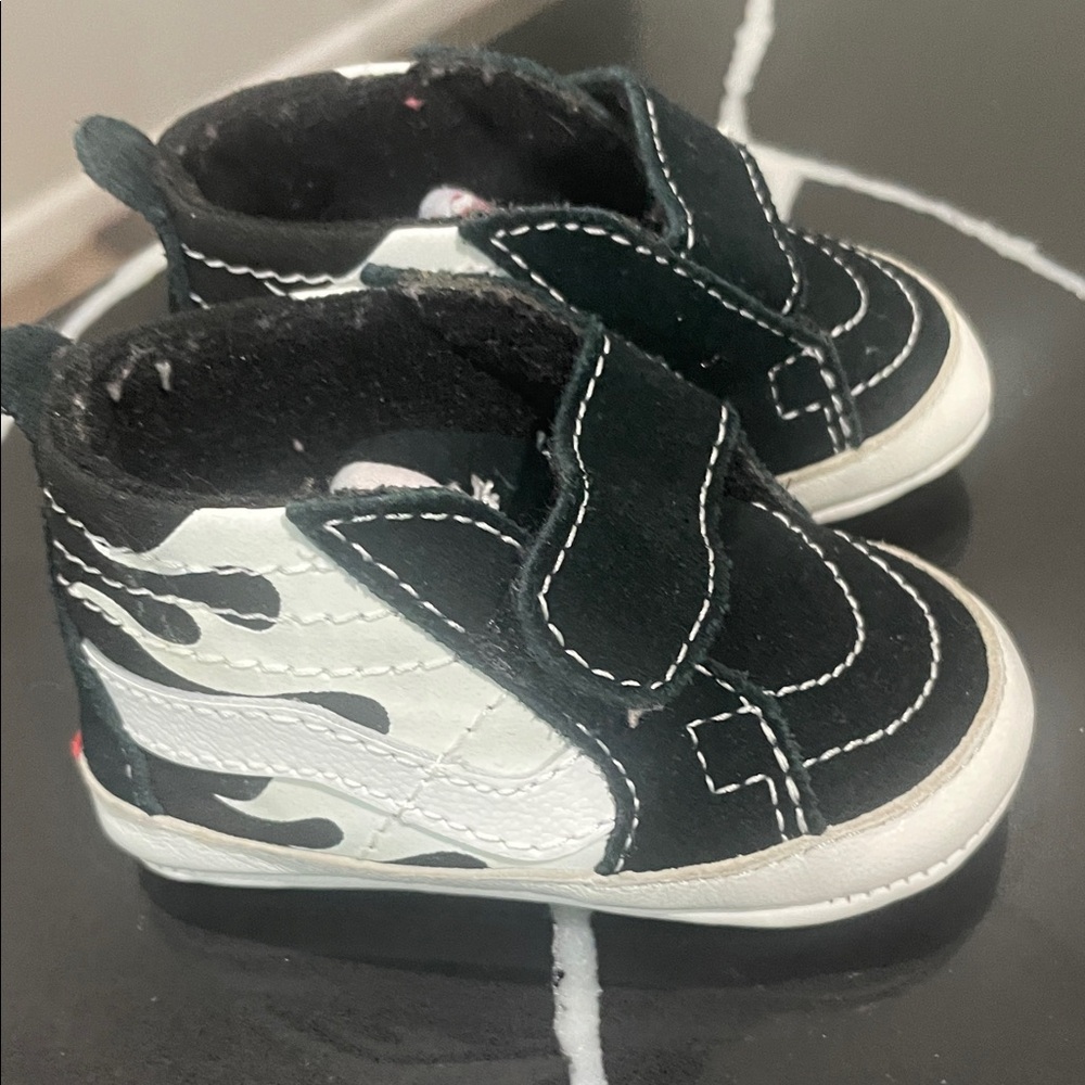Vans Black and White Baby Walker Shoes